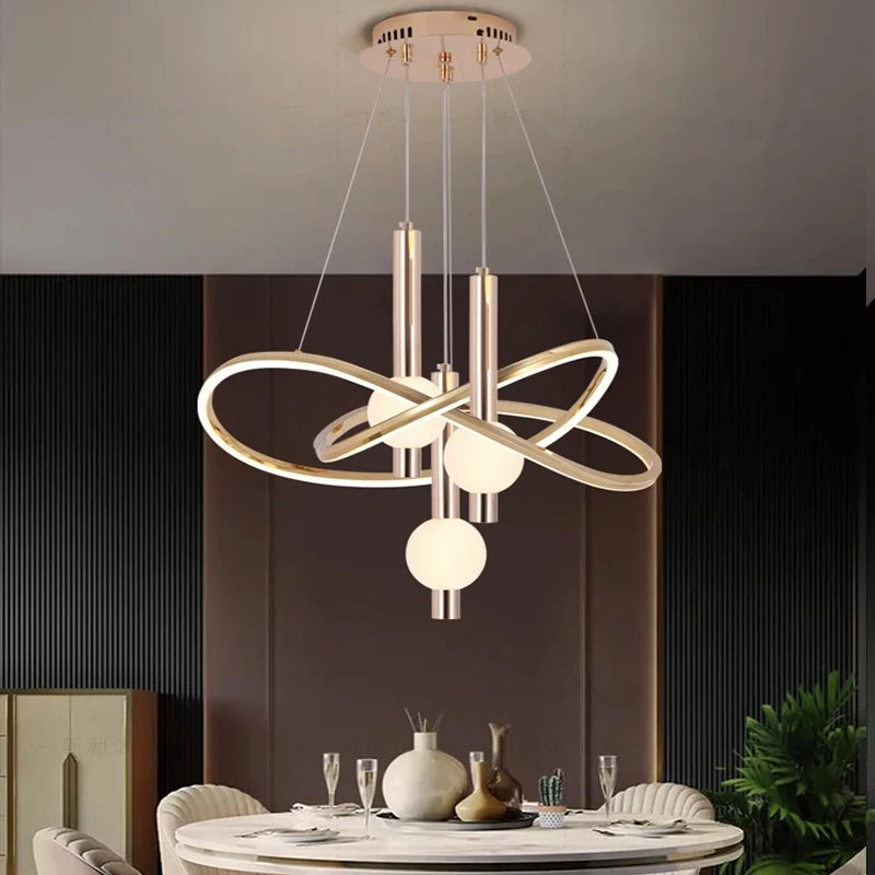lustre nordique lampes suspendues pour éclairage intérieur - vue 6 sur 8
