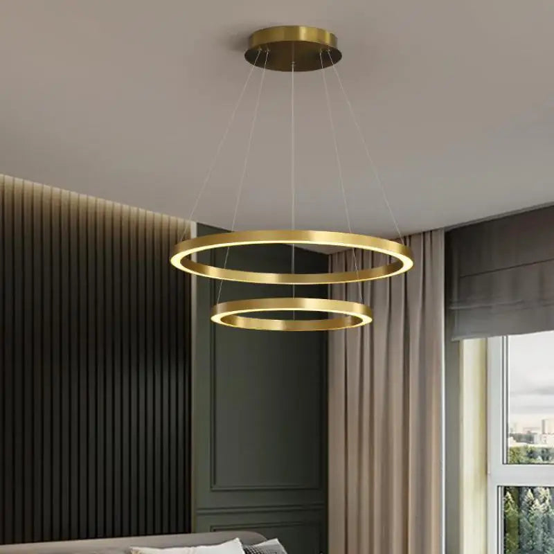 lustre led nordique circulaire pour décoration intérieure luxueuse - vue 8 sur 12
