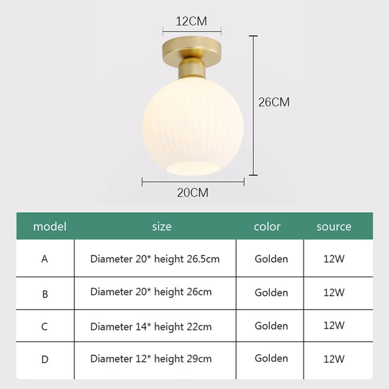 plafonnier nordique en verre simple luxe américain