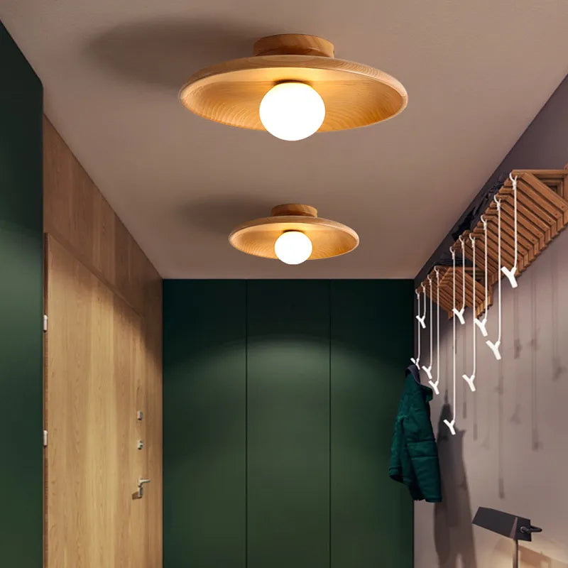 Lustre plafond led bois moderne - vue 2 sur 9