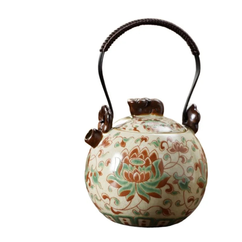 Théière chinoise lotus en porcelaine service kung fu - vue 4 sur 7