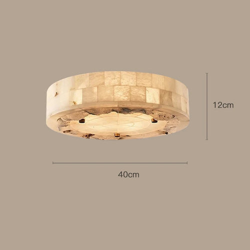 Luxueux plafonnier en marbre naturel circulaire 30CM 40CM chambre salon salle à manger Grand luminaire suspendu luminaire suspendu - vue 6 sur 9