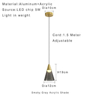 Lamp Modern Pendant Light, 1-Light Gold LED Pendant Light Fixture For Kitchen Island Bedroom Hallway Dining Room Living Room Ca