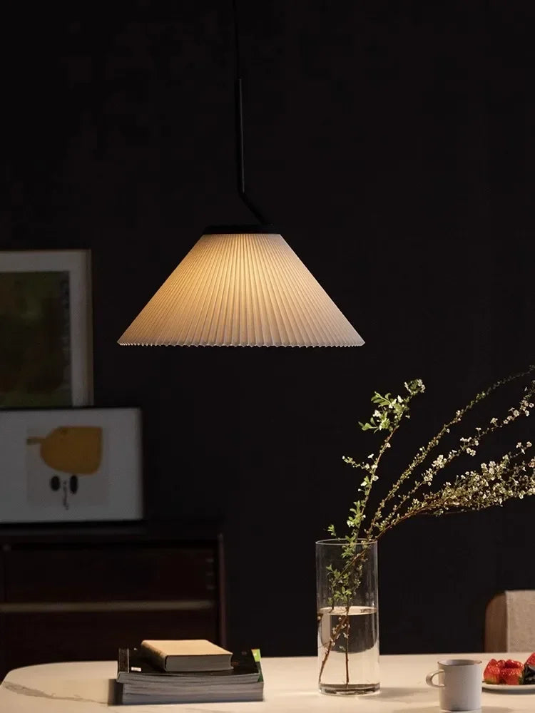 lustre nordique plissé suspension led pour décoration intérieure - vue 4 sur 7