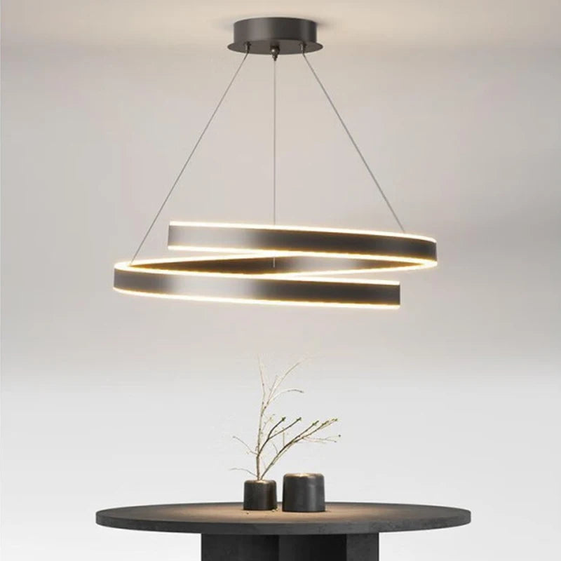 Lustre Simple Noir/Blanc adapté au Salon Salle à Manger Cuisine Rond éclairage décoration intérieure - vue 4 sur 11