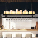 Vintage LED glass candle chandelier pendant for living room, dining, kitchen, restaurant
