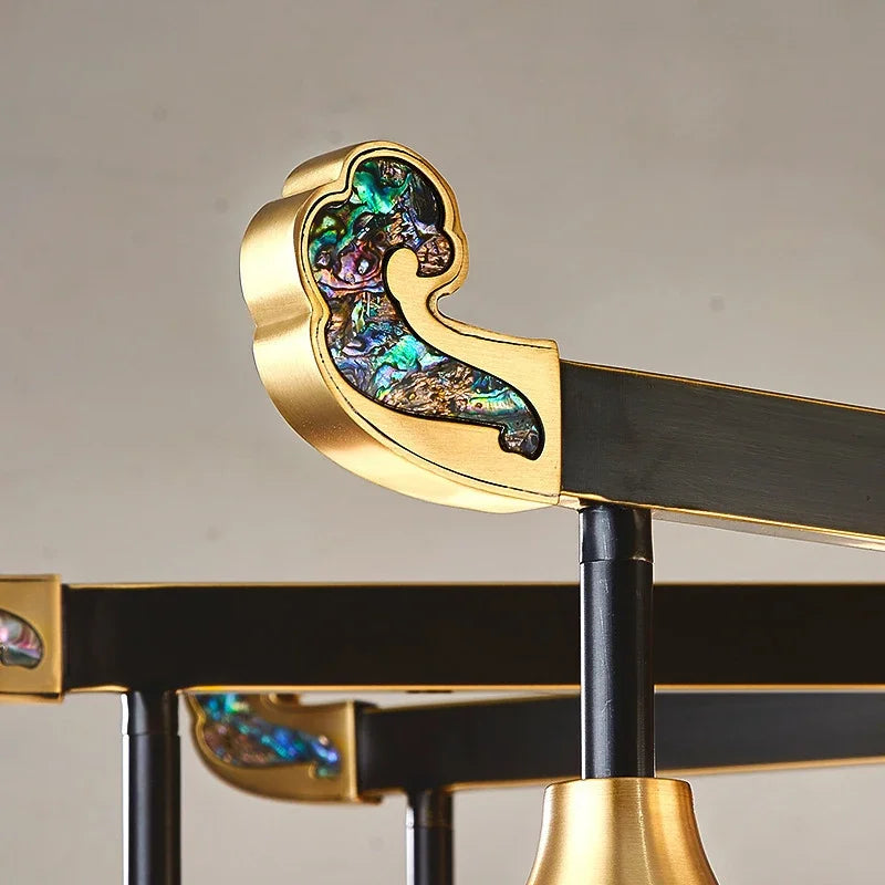 lustre en cuivre design luxe pour décoration intérieure moderne - vue 6 sur 12