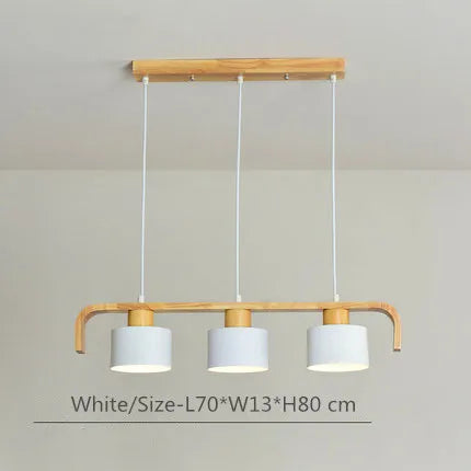 Suspension nordiques abat-jour en métal Led en bois décor à la maison lampe suspendue Restaurant café intérieur créativité lustres luminaires