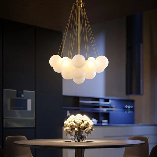 lustre boule de verre moderne led suspension nordique suspendu