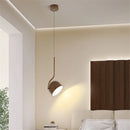 Nordic style adjustable angle wooden LED pendant light
