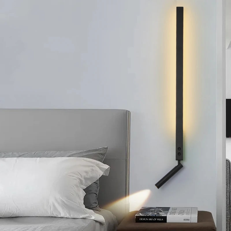 applique murale led minimaliste avec interrupteur angle réglable 3000k