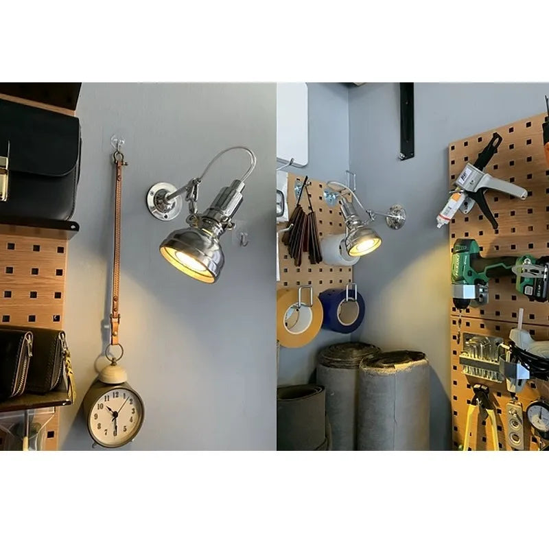 Handmade LED wall lights with a retro industrial style for lighting in restaurants, bars, cafes, interiors, hotels and bathrooms - vue 3 sur 6