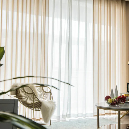 Voilage moderne motif vagues pour salon chambre fenêtre