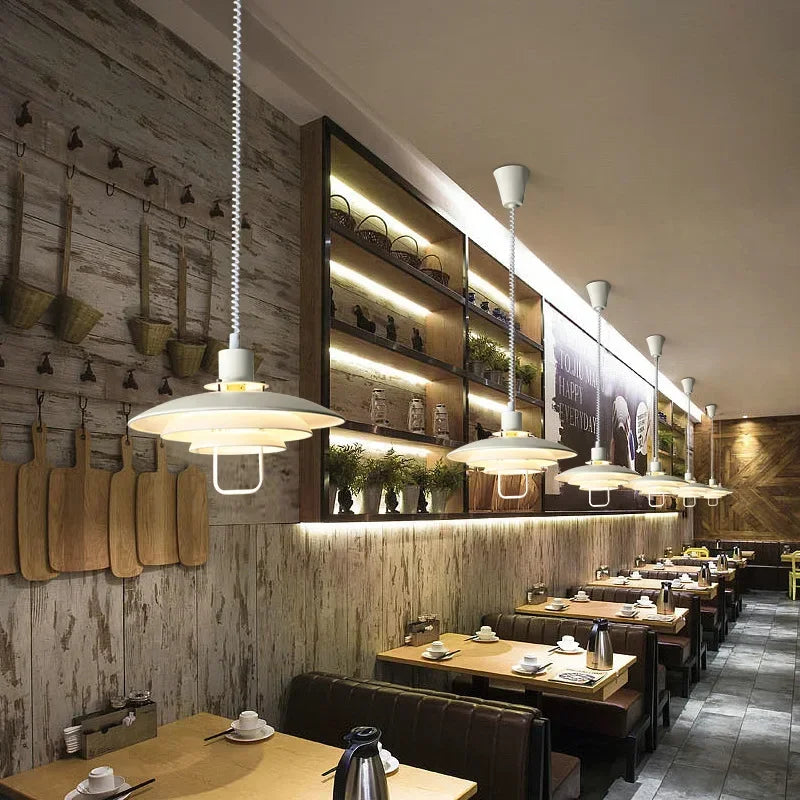 Modern adjustable pendant light with adjustable lifting and telescopic capabilities, dining room, living room, indoor decoration - vue 5 sur 12