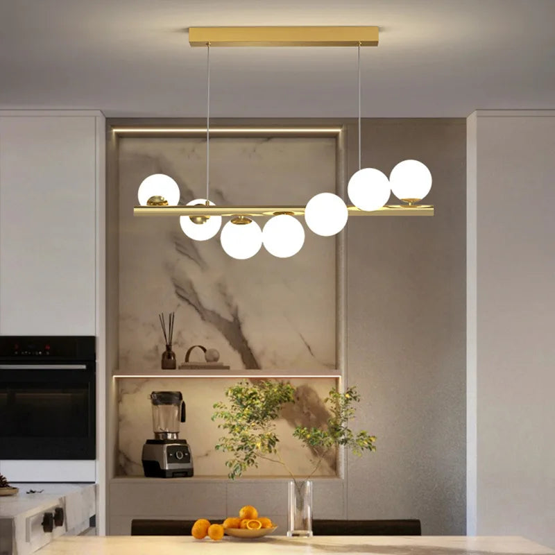 lustre créatif en verre pour bar et restaurant avec fil réglable