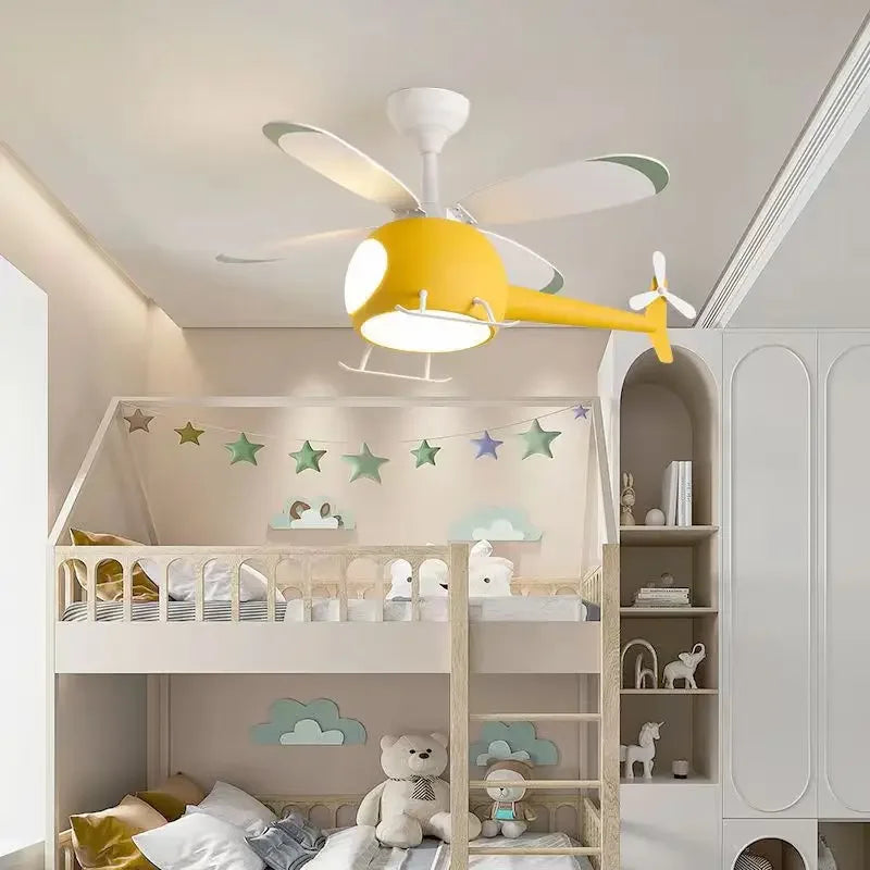 plafonnier hélicoptère ventilateur led pour chambre enfant - vue 7 sur 12