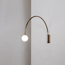 applique murale led courbée métal doré g9