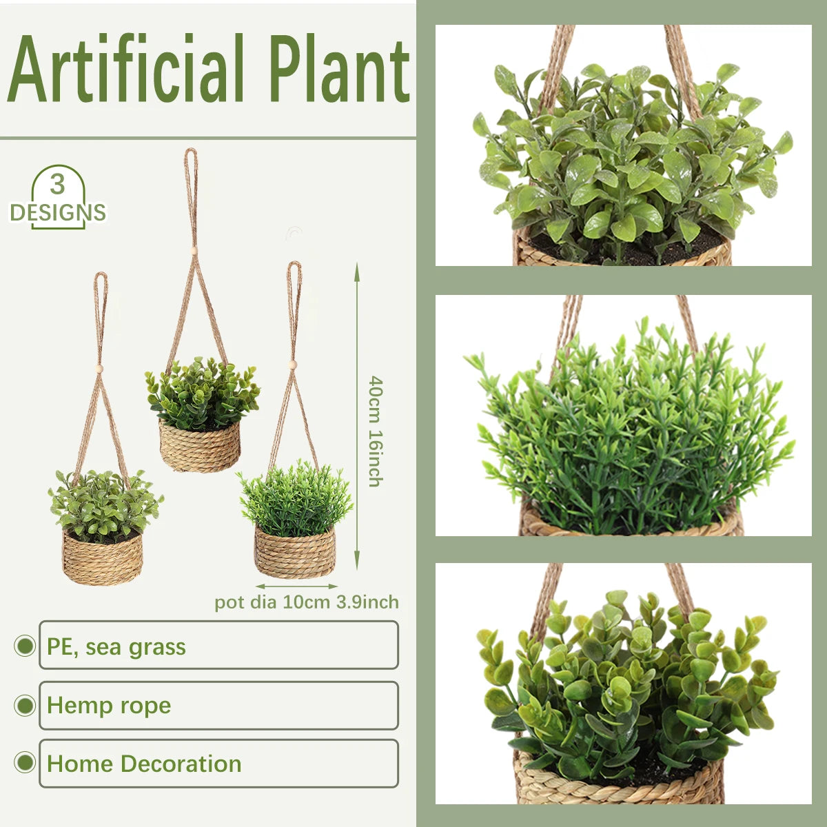 plantes artificielles eucalyptus romarin décoration verte en pot - vue 7 sur 9