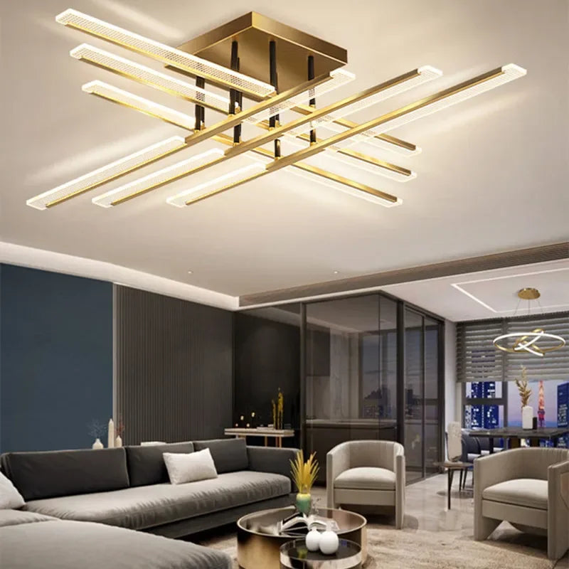 lustre acrylique dimmable moderne pour décoration intérieure élégante - vue 4 sur 12