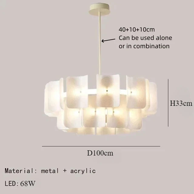 lustre moderne en acrylique style nordique lampe à LED suspendue - vue 9 sur 11