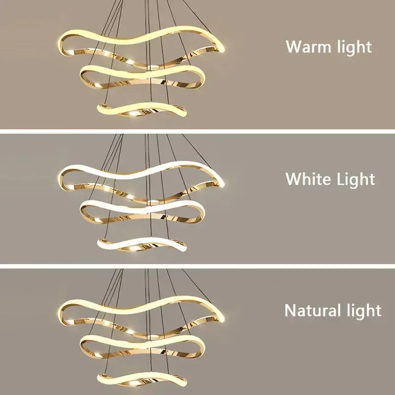 lustre led nordique suspendu décorations de luxe pour maison - vue 5 sur 9