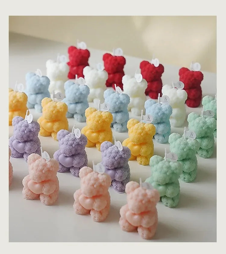 bougie ours en cire de soja parfumée pour détente et cadeaux - vue 3 sur 13