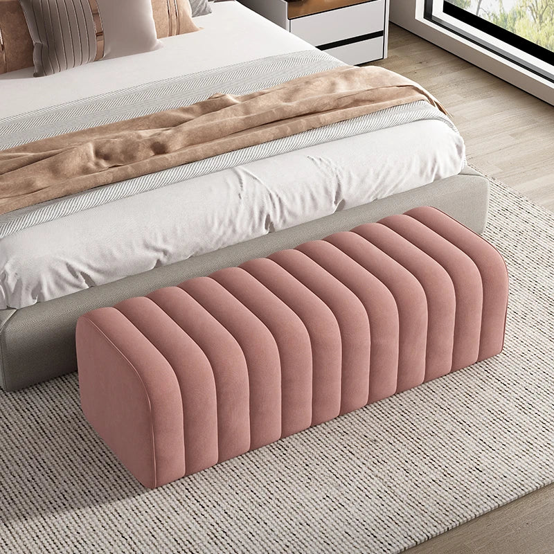 banc en velours nordique repose-pieds doux et élégant - vue 10 sur 14