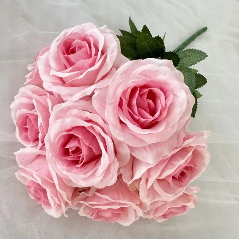 bouquet de roses artificielles en soie pour décoration intérieure - vue 11 sur 28