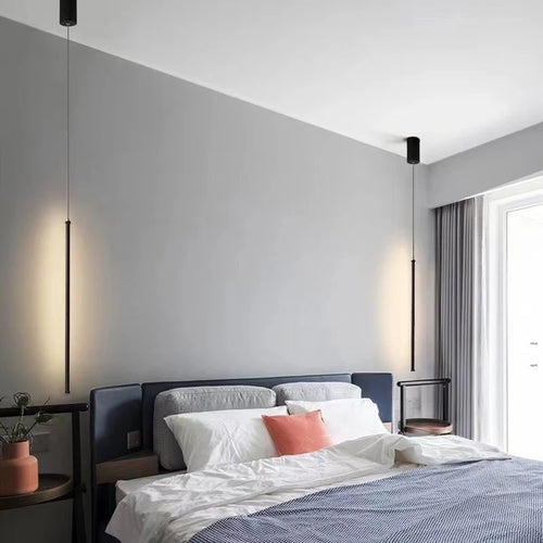 lustre led minimaliste longue bande luminaire suspendu moderne