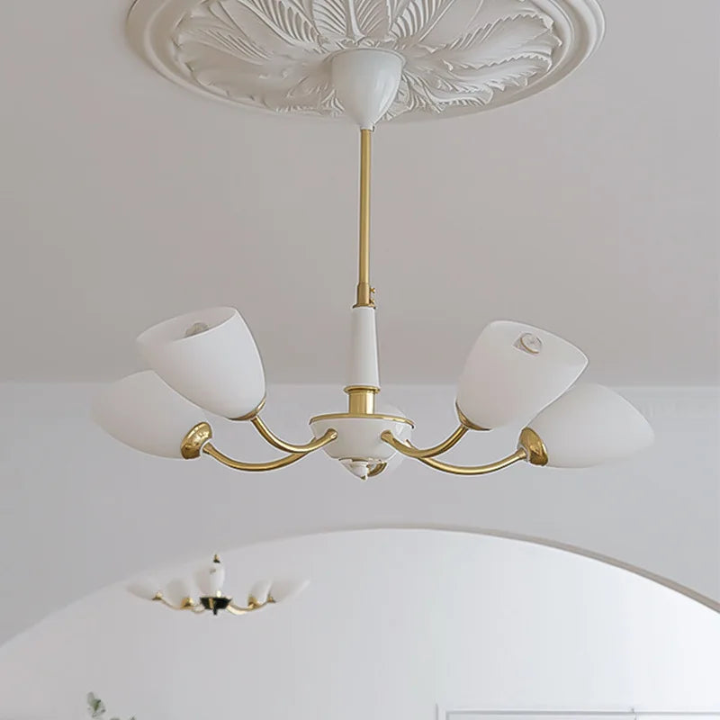 lustre moderne design nordique vintage en verre à LED - vue 5 sur 11