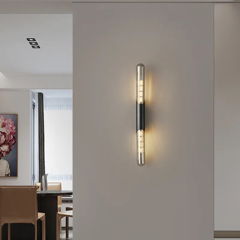 applique murale minimaliste en laiton et cuivre avec ampoule incluse - vue 5 sur 8