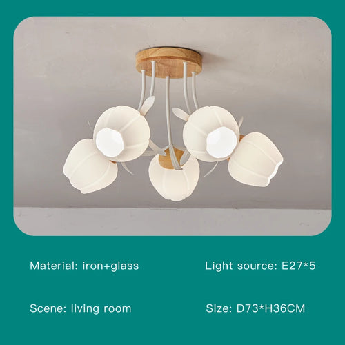 lustre nordique créatif à fleurs pour décoration intérieure - vue 15 sur 24
