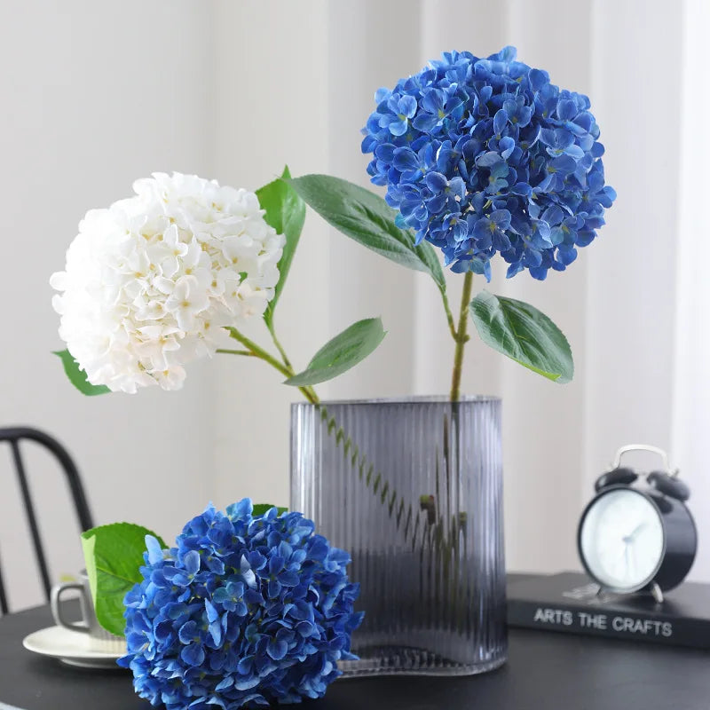 New Silk Simulation Hydrangea Flower European Style Home Decoration,Wedding Floor Arrangement Large Hydrangea Flower - vue 3 sur 13