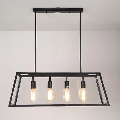 suspension industrielle vintage en fer et acrylique pour cuisine et bar - vue 6 sur 6