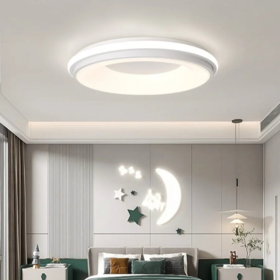plafonnier led moderne macaron gradation à distance décoration intérieure - vue 4 sur 12