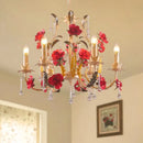Lustre à fleur avec ampoules bougies