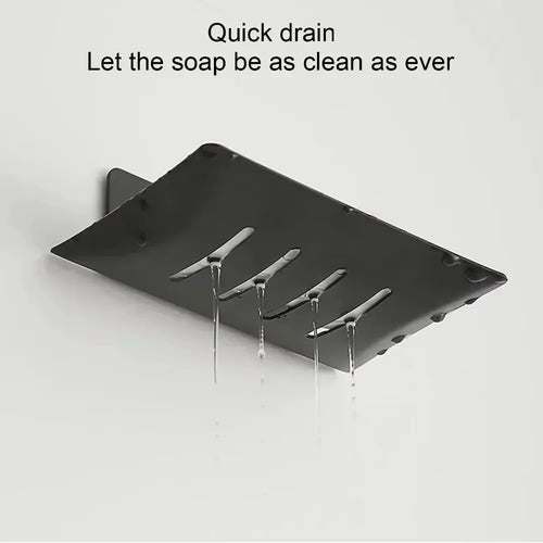 porte-savon autocollant en acier inoxydable avec drain pour douche et cuisine - vue 9 sur 9