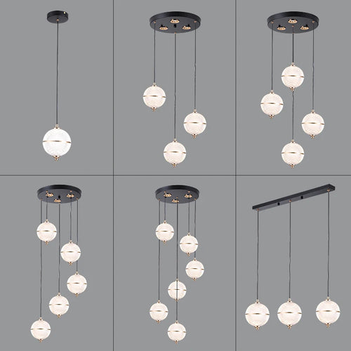 suspension boule acrylique moderne pour restaurant et bar - vue 3 sur 16