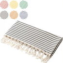 serviette de plage turque tissée coton style rayures