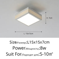 Minimalist nordic square LED ceiling light decorative indoor fixture