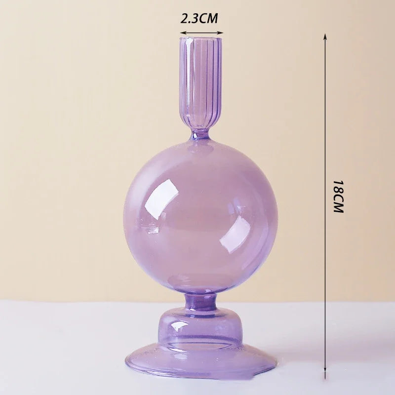 bougeoir en verre pour décoration de mariage et centre de table - vue 10 sur 29