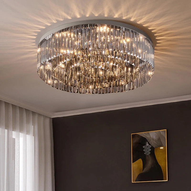 plafonnier en cristal design haut de gamme pour intérieur élégant - vue 3 sur 9