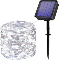 guirlandes lumineuses solaires étanches 300 led 8 modes fil cuivre