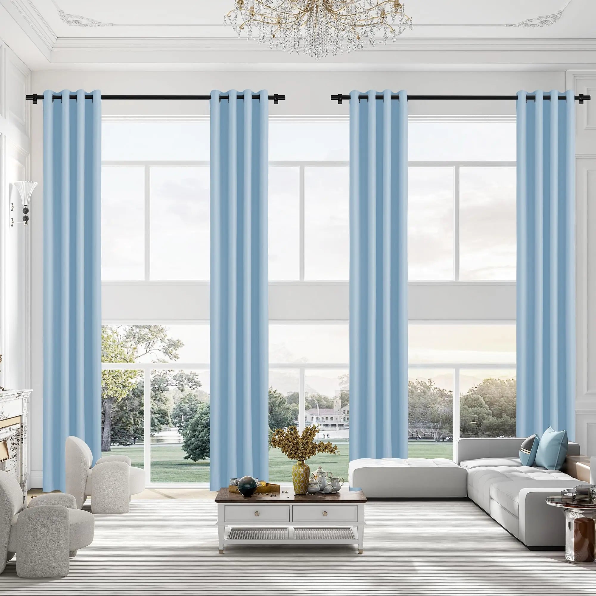 Rideau occultant sur mesure grande hauteur style moderne - vue 4 sur 10