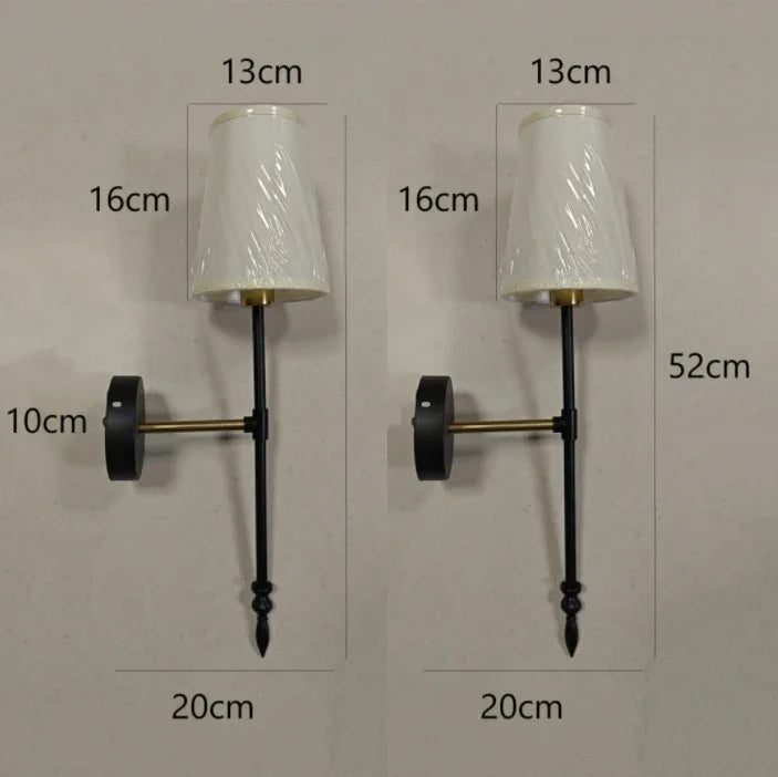 Minimalist nordic linen wall light for interior decoration - vue 8 sur 11