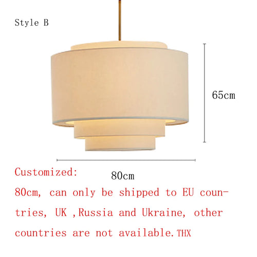 Lustre japonais tissu modernes LED - vue 13 sur 13