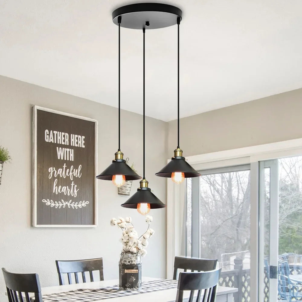 Suspension LED conique industrielle en métal - vue 4 sur 7