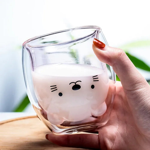 Tasse verre double paroi motif animaux 250ml