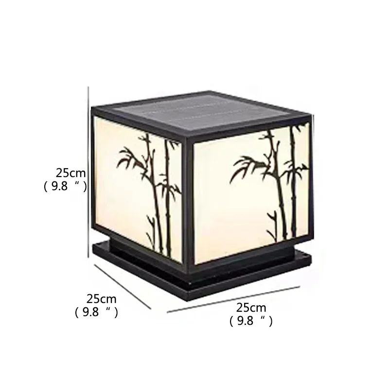 Vintage square waterproof outdoor post lamp for garden and terrace - vue 11 sur 14
