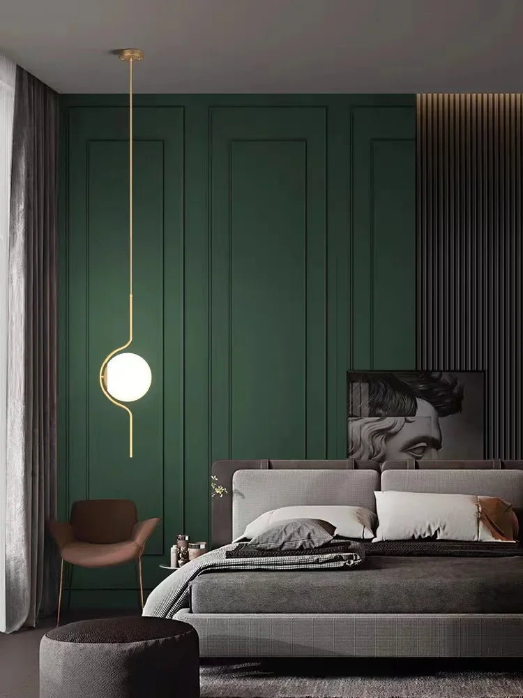 lustre led moderne minimaliste en verre pour hôtel - vue 6 sur 14